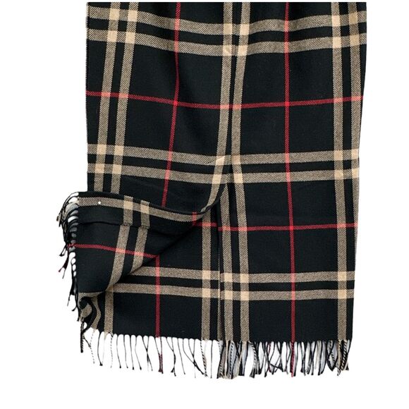 Nouveaux Plaid Maxi Skirt Womens Sz 14 Black Red Fringed Hem Fall Grunge Preppy - Picture 3 of 12